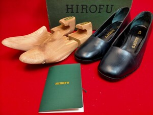 HIROFU　ヒロフ　本革　レディース　パンプス　黒　22cm　専用木製シューキーパー付　/