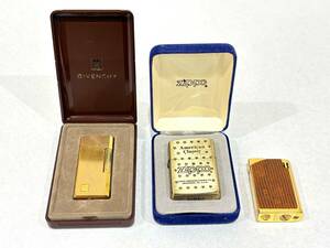 to-033★1円～ 中古現状品/着火未確認【ライター3点まとめ売り】Zippo ジッポー/GIVENCHY ジバンシィ/Apollo9 アポロ9 箱付あり 喫煙グッズ