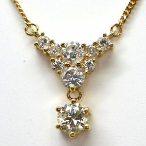 1ct!!JEWELRY MAKI(ジュエリーマキ)◆K18 天然ダイヤモンドネックレス◆J 約4.2g 約40.5cm diamond necklace jewelry ジュエリー ED9/EE5