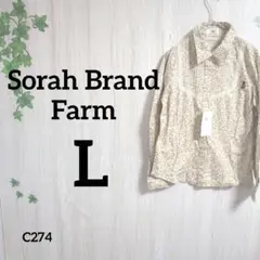 ⭐️新品タグ付⭐️Sorah Brand farm シャツ L⭐️花柄 ロゴ 綿