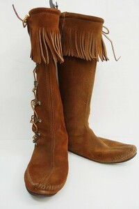 MINNETONKA ミネトンカ ニーハイブーツ 39 ブラウン 中古