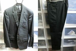 DIOR HOMME ジャケット パンツ スーツ セットアップ シングル エディ期 44/44 ブラック #5EH1072084 ディオールオム