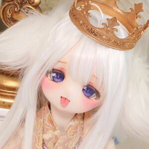 ＊labear＊ DDH-01 セミホワイト肌☆ 開口 カスタムヘッド＋自作アイ2種類＋舌パーツ 少難あり☆ MDD ドルフィードリーム 