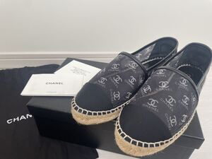 美品【シャネル】エスパドリーユ　 CCココマーク メッシュ　CHANEL　靴　フラットシューズ　パンプス　サンダル　スリッポン　総柄　