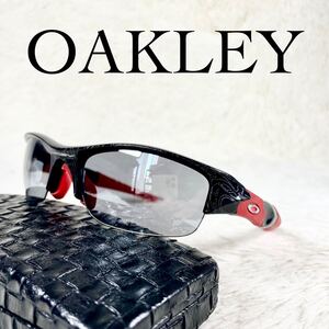 OAKLEY　FLAK　オークリー　フラック　スポーツサングラス　03-893J　ブラックレンズ　ミラーレンズ　ブラック・レッドフレーム