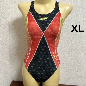 D398ストレッチ♪レーシングミックス柄女子競泳水着♪アンダーやコレクションや撮影会にも♪サイズXL