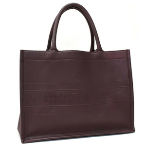 クリスチャンディオール ブックトート ミディアム M1296ZGSB レザー ボルドー Christian Dior Book Tote Medium