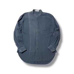 97AW ISSEY MIYAKE mao collar shirt イッセイミヤケ マオカラーシャツ 厚手 アーカイブ 長袖シャツ ネイビー ポケ付き