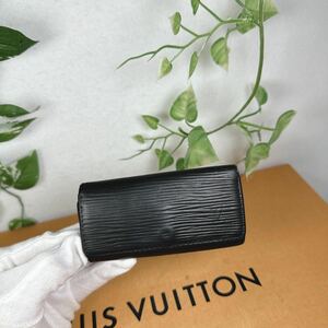 1円 LOUIS VUITTON ルイヴィトン エピ キーケース ミュルティクレ4 シリアルナンバー CA0032 ブラック 男女兼用