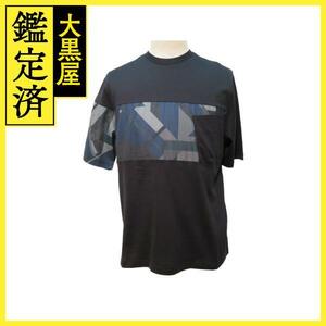 HERMES　エルメス　Tシャツ　メンズXS　ブラック/ネイビー　コットン　2148103613753　【432】