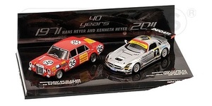 ■限定750pcs. PMA 1/43 2台セット 1971 メルセデスベンツ300SEL6.8 & 2011 メルセデスベンツ SLS GT3 TRIBUTE TO HEYER 2CAR