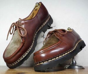 【美品/純正キルト付】2013年 FRANCE製 Paraboot/パラブーツ ミカエル フォック チロリアンシューズ 401/2 25.5cm相応 ブラウン/ランス