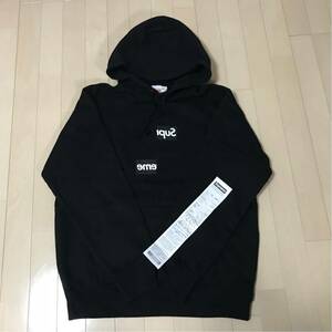 国内正規品 黒 M Supreme Comme des Garcons SHIRT Split Box Logo Hooded Sweatshirt シュプリーム ギャルソン ボックスロゴ パーカー