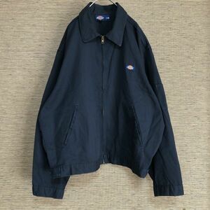 ディッキーズ　アウター　ブルゾン　ワークジャケット　スイングトップ　＠５ｗ　裏毛　古着　人気　激レア ワッペン　dickies 紺色