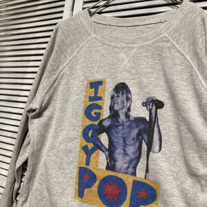 AVSU 1スタ グレー バンド Tシャツ 長袖 ロンT イギーポップ IGGYPOP ロック 90s 00s ビンテージ 古着 卸 仕入れ kg