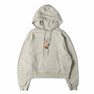 OFF-WHITE オフホワイト サイズ:XL 21AW カラヴァッジオ プリント スウェットパーカー CARAV HAND OVER FLATLOCK HOODIE ベージュ