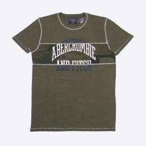 ★SALE★Abercrombie & Fitch/アバクロ★カモフラ切替半袖Tシャツ (Olive/S)