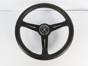 長Y003/【希少】/NARDI TORINO ブラックレザーステアリング イタリア製ハンドル/ナルディ/トリノ/1円～