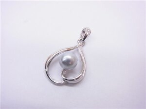 ◎アクセサリー◎ネックレストップ　　 パール　SILVER刻印　2.2ｃｍ×1.5ｃｍ　◎USED 比較的綺麗