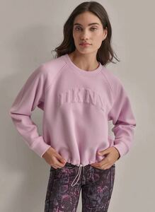 ダナキャランDKNY SPORTスウェットトレーナー新品ブランドロゴ入りゆったりLサイズピンク