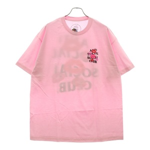 ANTI SOCIAL SOCIAL CLUB アンチソーシャルソーシャルクラブ キスマーク プリント クルーネック 半袖Tシャツ カットソー ピンク