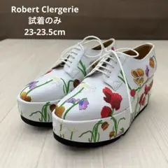 Robert Clergerie  厚底 花刺繍 レザー シューズ 36 1/2