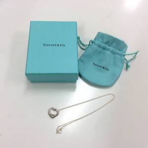 ■0167 TIFFANY & CO. Tiffany ティファニー Ag925 SILVER シルバー オープンハート 約3.3g ぺンダント ネックレス ジュエリー