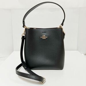 COACH コーチ スモールタウン 2WAY バケットバッグ 1011 レザー ブラック 中古