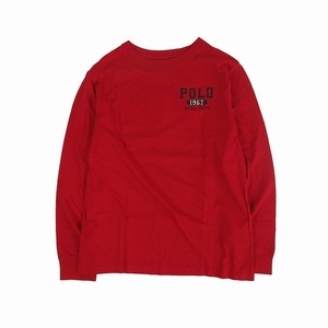 ポロ ラルフローレン キッズ バックプリント 長袖 Tシャツ ロゴ カットソー ロンT トップス 子供服　160 赤 レッド ur65