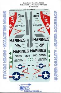 1/72 Superscale スーパースケールデカール　MS72-822 McDonnell F-4J Phantoms: VMFA-232-& VMFA-333