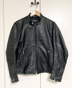 [UNITED ARROWS green label relaxing] シングルライダース レザージャケット S 牛革 ブラック グリーンレーベル