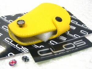 MINI R55/R56/R60 レザーキーケース Type2/イエロー(黄)【CLOS】新品/BMWミニ/クロス/