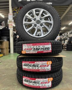 アルト ミラ ラパン ワゴンR etc.　新品スタッドレス TOYO オブザーブGIZ2 145/80R13 2023年製 + 中古 社外13インチホイール 4本セット !