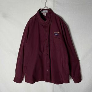 CINTAS 長袖ボタンダウンシャツ　古着　ワインレッド　ヴィンテージ WORK WEAR