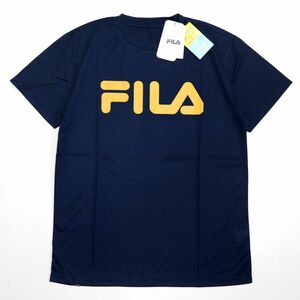 ●送料390円可能商品 フィラ FILA 新品 メンズ 吸水速乾 ドライ UVCUT スポーツ 半袖 Tシャツ 紺 Lサイズ [412354-NV-L]一 三 弐★QWER