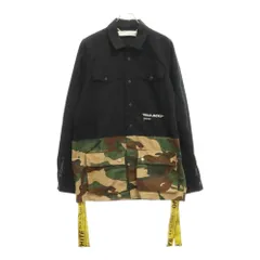 OFF-WHITE (オフホワイト) 18AW Switching Camouflage Military Field Jacket 迷彩 カモフラージュ切替 ミリタリーフィールドジャケット ブラック OMGA062E18811010