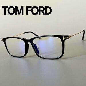 【1円スタート】 トムフォード メガネ スクエア TOM FORD アジアンフィット ブラック ゴールド 新品 メンズ レディース 眼鏡 黒 金