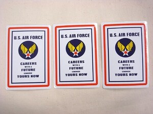 U.S.AIR FORCE エアフォース ステッカー SQUARE 3枚セット 世田谷ベース