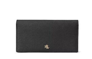 新作　直営　日本未発売　LAUREN RALPH LAUREN Crosshatch Leather Slim Wallet 高級レザー長財布 本物をお届け♪dill