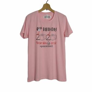 レディース Tシャツ デッドストック 新品 プリントTシャツ 大きいサイズ XL ラ イトピンク #2165