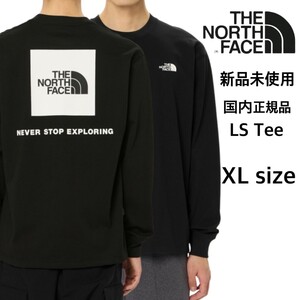 新品未使用 ザ ノースフェイス 国内正規品 バックスクエアロゴ ロンT 黒 XL THE NORTH FACE 長袖 Tシャツ ブラック ゴールドウィン正規品