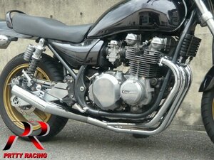 PRETTYRACING SPIDER KAWASAKI ゼファー750 ショート管 70π マフラー メッキ フランジ付 大型車