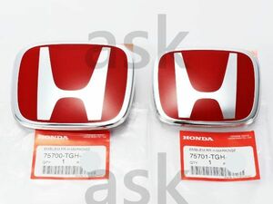 ★新品 シビック 3D タイプR 2017-19用 フロント リヤ エンブレム 2点セット センター H Honda Civic Type R Emblems Set ホンダ 純正部品