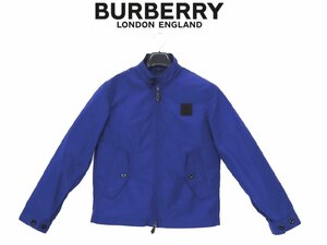 25万新品◆54=XXL◆BURBERRYバーバリー◆青 BBOXロゴ フロントジップスタンドカラーライトブルゾン 1円