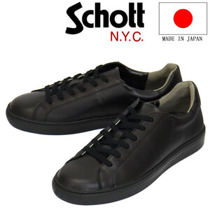 Schott (ショット) S23005 Lace up Sneaker レースアップ レザースニーカー Black 日本製 SCT010 約27.5cm