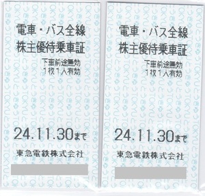 ☆1円～ 東急株主優待乗車証２枚＋株主優待券