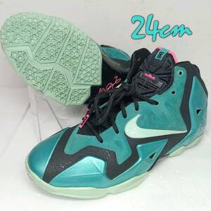 【美品】NIKE ナイキ バスケットシューズ LeBron11 South Beach レブロン11 サウスビーチ 621712-303 バッシュ スニーカー スポーツ