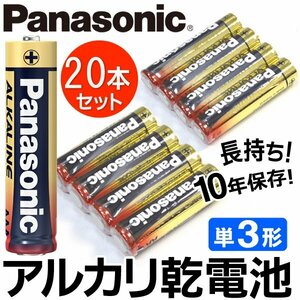 【 単3形 】 Panasonic アルカリ乾電池 保存10年 20本セット パナソニック アルカリ電池 送料無料/メール便 S◇ 金パナ4P×5:単3電池20本