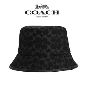 ◆新品/正規品◆【COACH★CP763-XS/S】コーチ シグネチャーデニムバケットハット 帽子 ブラック ユニセックスモデル♪ 保存袋付き♪ 即決！