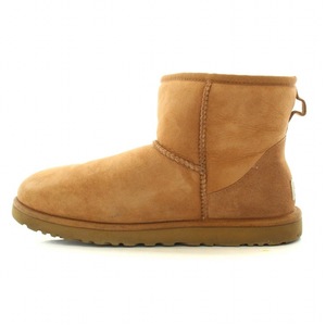 アグ オーストラリア UGG australia M CLASSIC MINI M クラシックミニ ムートンブーツ ショートブーツ スエード ロゴ US8 26cm 茶